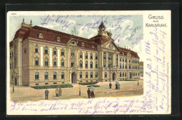 Lithographie Karlsruhe, Reichspost  - Karlsruhe