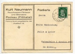 Germany 1927 Postcard; Pockau (Flöhatal) - Kurt Neumann, Rauchwaren-Färberei Und Blenderei To Ostenfelde; 8pf. Beethoven - Cartas & Documentos