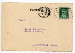 Germany 1928 Postcard; Rheydt To Ostenfelde; 8pf. Beethoven; Machine Cancel - Lettres & Documents