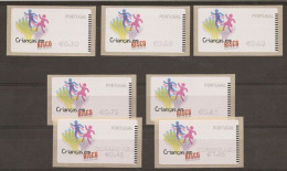 Portugal Timbres Distributeurs RARE COLEURS DEPLACÉS Complete E-Post 2007 ATM Children At Risk 2007 RARE ERROR - Machine Labels [ATM]