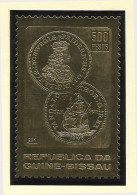 Guinée-Bissau Très Rare Timbre Or Monnaie 1658 4 Ducat Danemark 1982 ** Guinea Bissau Gold Stamp Denmark Coin - Guinée-Bissau