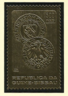 Guinée-Bissau Rare Timbre Or Monnaie 1530 Suisse Gulden Ours 1982 ** Guinea Bissau Gold Stamp Switzerland Coin Bear - Guinée-Bissau