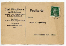 Germany 1928 Postcard; Haan - Carl Kirschbaum, Metall Und Stahlwaren-Fabrik, Hartlöterei To Ostenfelde; 8pf. Beethoven - Covers & Documents