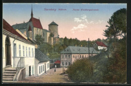 AK Sternberg I. M., Häuser In Der Wallbergstrasse, Blick Zur Kirche  - Czech Republic