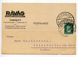 Germany 1928 Postcard; Leipzig (Messestadt) - RAVAG, Rauchwaren-Versteigerungs To Ostenfelde; 8pf. Beethoven - Covers & Documents