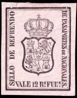 ESPAGNE / ESPANA - COLONIAS (Cuba) Ca.1871 Refrendo "PASAPORTES DE NACIONALES" Fulcher 427 12 RsFs Rosa - Con Goma - Cuba (1874-1898)