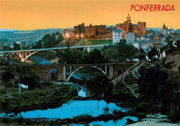 73944571 Ponferrada_ES Puentes Y Castillo Iluminado Atardecer - Otros & Sin Clasificación