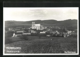 AK Pribyslavice, Panorama Mit Kirche  - República Checa