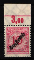 Deutsches Reich Dienstmarken 101Pa Oberrand Mit Falz Postfrisch Platte C #HT867 - Servizio