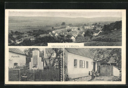 AK Vsechovice U Tisnova, Panorama, Pomnik, Obchod  - Czech Republic