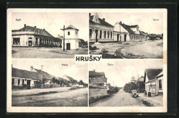 AK Hrusky, Náves, Skola, Kaple  - Czech Republic