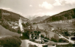 73830211 Ramsau  Berchtesgaden Panorama Mit Kirche  - Berchtesgaden