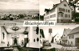 73830203 Herlazhofen Panorama Schul Und Rathaus Kath Kirche Inneres Partie An De - Altri & Non Classificati