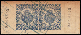 ESPAGNE / ESPANA - COLONIAS (Cuba) 1892/93 "IMPto De TRASPORTES" Fulcher 1366 (?) 2x 50c Azul - Usado (0.018.452) - Cuba (1874-1898)