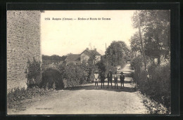 CPA Auges, Écoles Et Route De Gouzon  - Autres & Non Classés