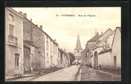 CPA Vitteaux, Rue De L`Église  - Autres & Non Classés