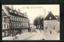 CPA Chatillon-sur-Seine, Place De L`Hotel De Ville Et Rue Président-Carnot  - Chatillon Sur Seine