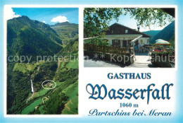 73162907 Partschins Parcines Gasthaus Wasserfall Alpenpanorama Fliegeraufnahme  - Autres & Non Classés