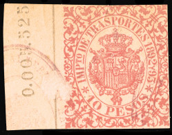 ESPAGNE / ESPANA - COLONIAS (Cuba) 1892/93 "IMPto De TRASPORTES" Fulcher 1369 10P Carmino - Usado (0.005.525) - Kuba (1874-1898)