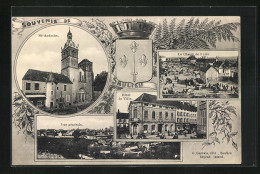 CPA Saint-Andoche, Le Champ De Foire, Hotel De Ville, Vue Générale  - Autres & Non Classés