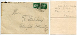 Germany 1928 Cover & Letter; Neuenkirchen (Kr. Melle) To Ostenfelde; 8pf. Beethoven, Pair - Storia Postale