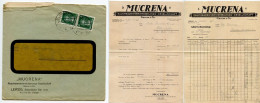 Germany 1928 Cover & Invoice; Leipzig - “Mucrena” Rauchwarenversteigerungs-Gesellschaft; 8pf. Beethoven, Pair - Brieven En Documenten