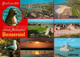 73158888 Bensersiel Campingplatz Fussgaengerbruecke Badestrand MS Langeoog IV So - Esens