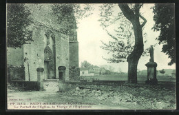 CPA Saint-Meard-de-Gurcon, Le Portail De L`Eglise, La Vierge Et L`Esplanade  - Altri & Non Classificati