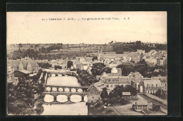 CPA Lannion, Vue Générale Et Les Trois Ponts  - Lannion