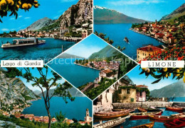 73151856 Limone Sul Garda Panorama Gardasee Hafen Ausflugsboot Limone Sul Garda - Sonstige & Ohne Zuordnung