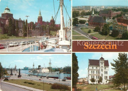 73150235 Szczecin Stettin Hakenstrasse Gebaeude Segelschiff Kirche Hafen Dampfer - Poland