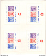 1936 SVIZZERA , BF N° 2 , Pro Patria MNH** - Blocco Di Quattro Foglietti - Non Comune (Tiratura 13.000) - Otros & Sin Clasificación