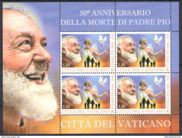 2018 Vaticano , Minifoglio N . 1806 , 4 Valori Anniversario 50° Morte Di San Pio Da Pietralcina , Nuovo E Perfetto - MN - Autres & Non Classés