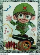 Bt540 Cartolina Bambino Militare Con Occhi Mobili - Artistes