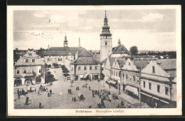 AK Pelhrimov, Masarykovo Namesti, Marktplatz Mit Kirche  - Czech Republic