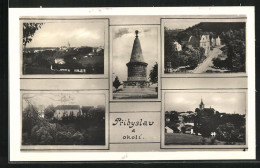 AK Pribyslav A Okoli, Teilansicht, Denkmal, Ortspartie  - Czech Republic