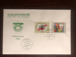 LIBYA  FDC COVER 1998 YEAR BLINDNESS BLIND HEALTH MEDICINE STAMPS - Libyen