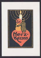 Künstlerkarte Ansichtskarte Reklame Werbung Herz Kerzen Werbung 1900 Bis 1914 - Werbepostkarten
