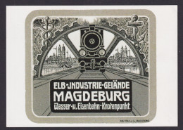 Künstlerkarte Ansichtskarte Reklame Werbung Elb Industrie Gelände Magdeburg - Publicité