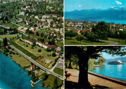 13950902 Maennedorf_ZH Luftaufnahme Uferpromenade Am Zuerichsee Alpenpanorama - Autres & Non Classés