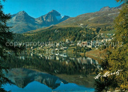 13596076 St Moritz Dorf GR Panorama Moritzersee Wasserspiegelung Piz Albana Piz  - Autres & Non Classés