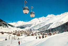 13590016 Saas-Fee Panorama Wintersportplatz Luftseilbahn Spielboden Laengfluh Fl - Other & Unclassified