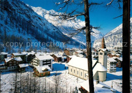 13573616 Almagell VS Ortsansicht Mit Kirche Walliser Alpen Winterpanorama Almage - Altri & Non Classificati