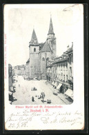 AK Ansbach I/B, Oberer Markt Und St. Johanniskirche  - Ansbach