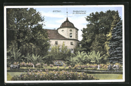 AK Zittau, Stadtgärtnerei Mit Blumenuhr  - Zittau