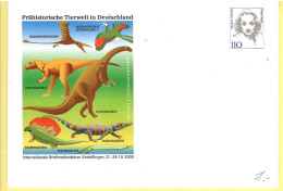 Germany 2000, Postal Stationary, Pre-Stamped Cover, Dinosaurs, MNH** - Vor- U. Frühgeschichte