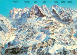 13482336 Berner Oberland Panoramakarte Skipistenplan Berner Oberland - Altri & Non Classificati