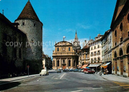 13358566 Yverdon VD Place Pestalozzi Le Chateau Et L'Eglise  - Otros & Sin Clasificación