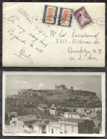 GREECE 1929 Postcard To USA. Real Photo Acropolis (h3447) - Cartas & Documentos