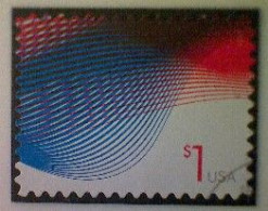 United States, Scott #4953, Used(o), 2015, Patriotic Waves, $1.00, Red And Blue - Oblitérés